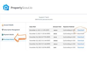 Purchase History Property Title Reports
