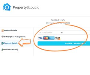 PropertyScout.io update payment details