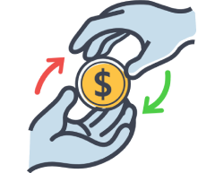 Lending Professionals Icon of money shaking hands